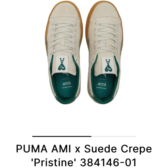 PUMA x AMI 2022 suede crepe ‘Pristine’ Sneaker, Men size 8.5 - Picture 4 of 12